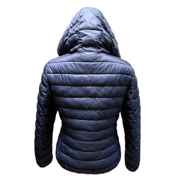 SAVE THE DUCK Ultra Light Hooded Puffer Jacket Blue Size 1 / Small - Picture 3 of 8